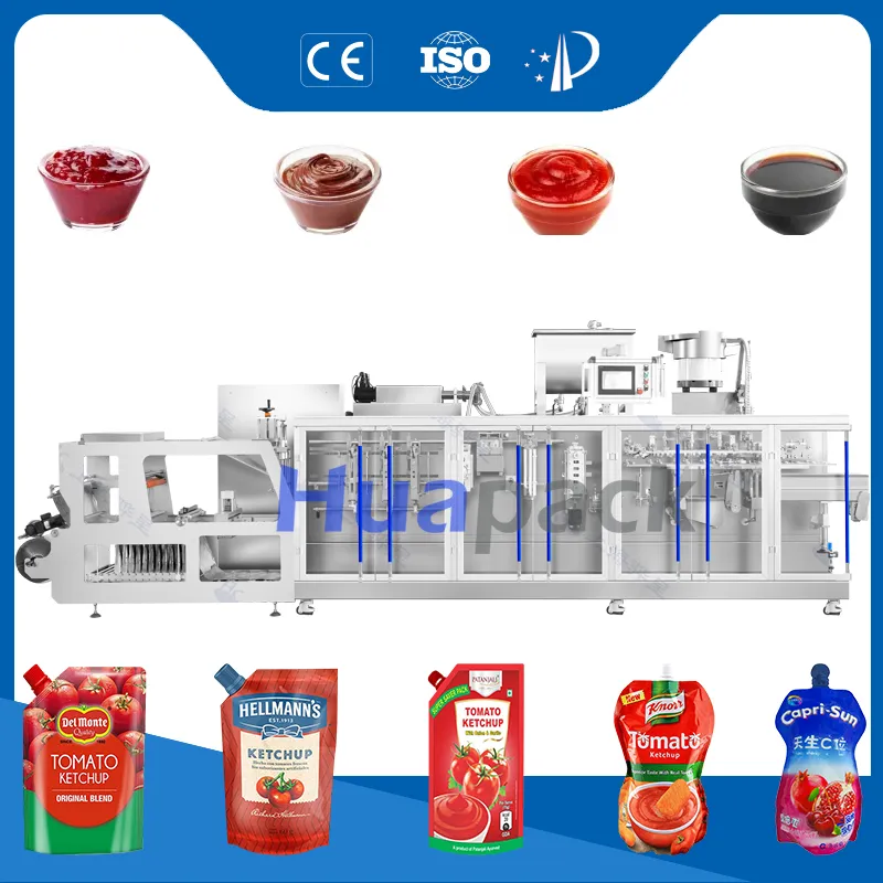 5g-5kg Horizontal Edible Oil Flour Powder Sauce Mayonnaise Beverage Jelly Top Spout Doypack Stand up Plastic Bag Pouch Filling Packing Bagging Machine Factory