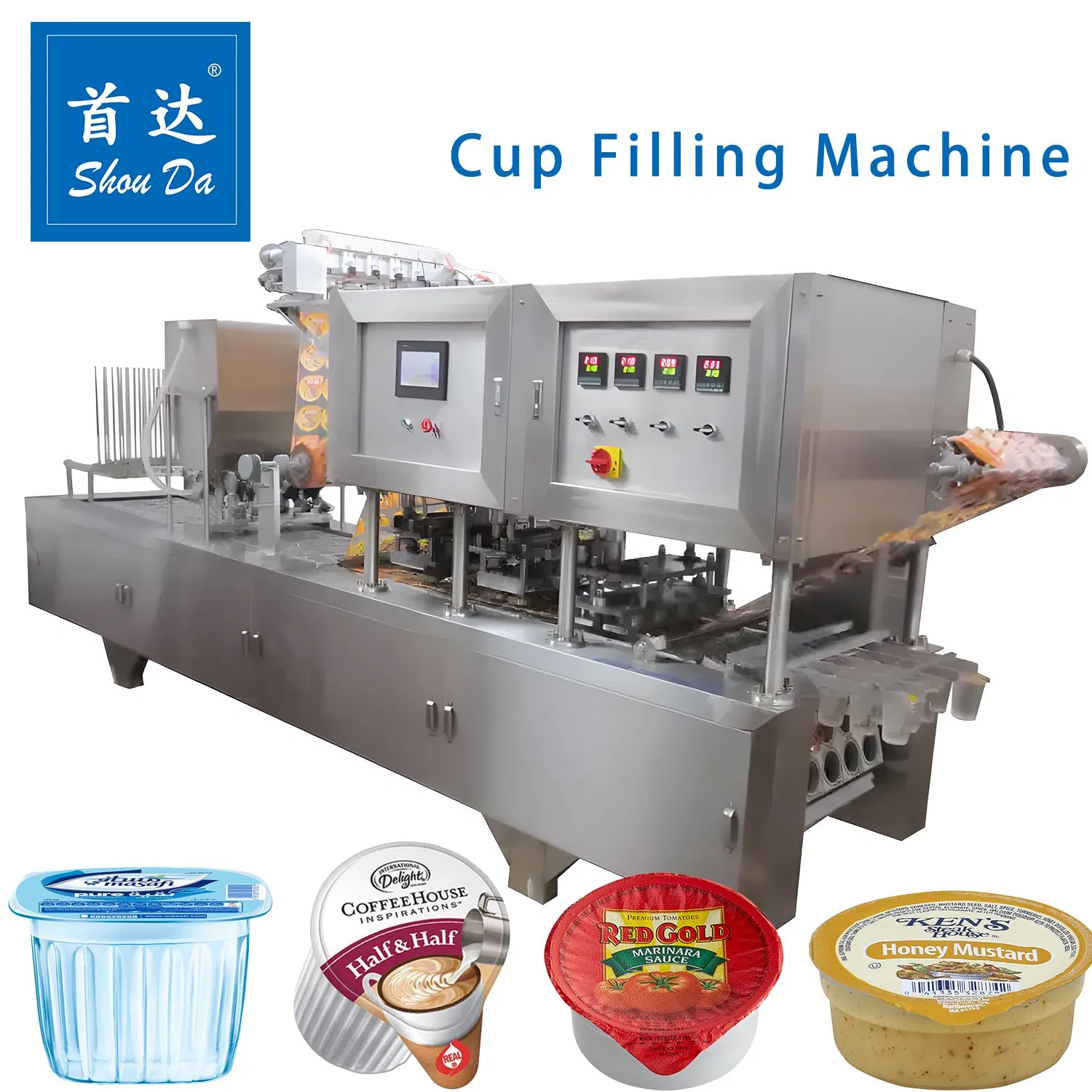 Fully Automatic Food Packaging Yogurt Jelly Honey Filling Machine Production Line