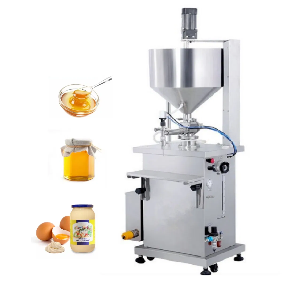 Jinfeng Semi Automatic Jacket Heated Mixing Honey Filling Machine, Peanut Butter Petroleum Jelly Mixer Constant Temperature Filler